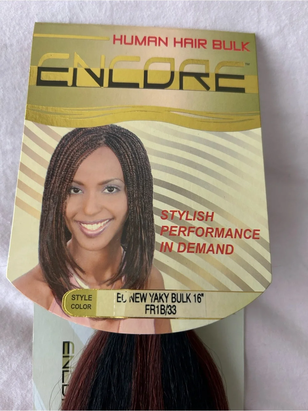Encore 100% Human Hair Yaky Bulk 16 Inches Color FR1B/33